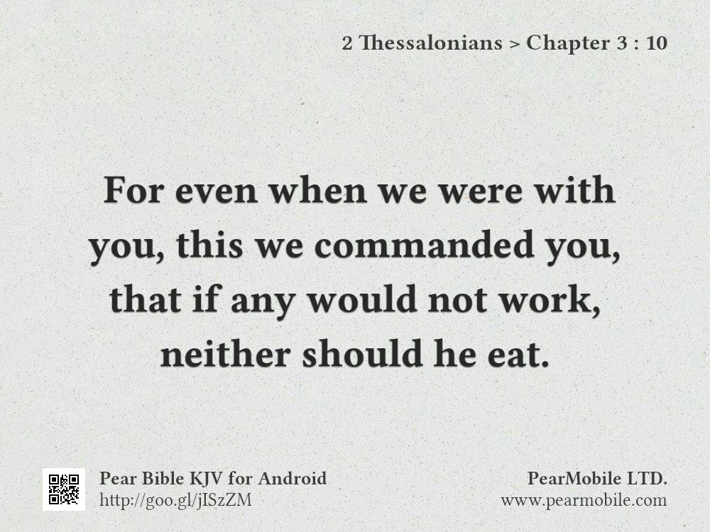 2 Thessalonians, Chapter 3:10